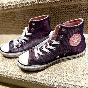 Purple Shimmer Iridescent Converse Chucks Size 3